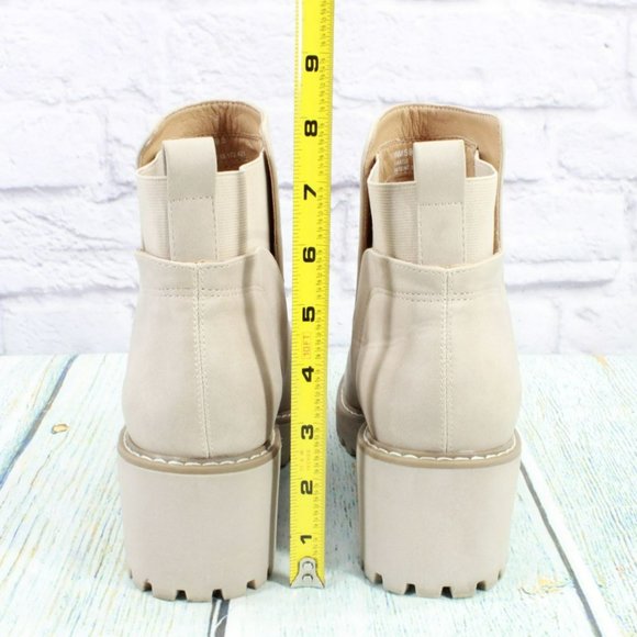 Dolce Vita Rango Cream Suede Slip On Chelsea Wedge Ankle Boots Size 9.5 - Picture 6 of 9